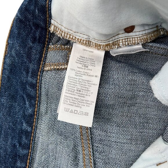 Madewell Denim Mid Rise Maxi Skirt Dark Wash Size 23 NM529 Retro Country Western - Picture 5 of 9